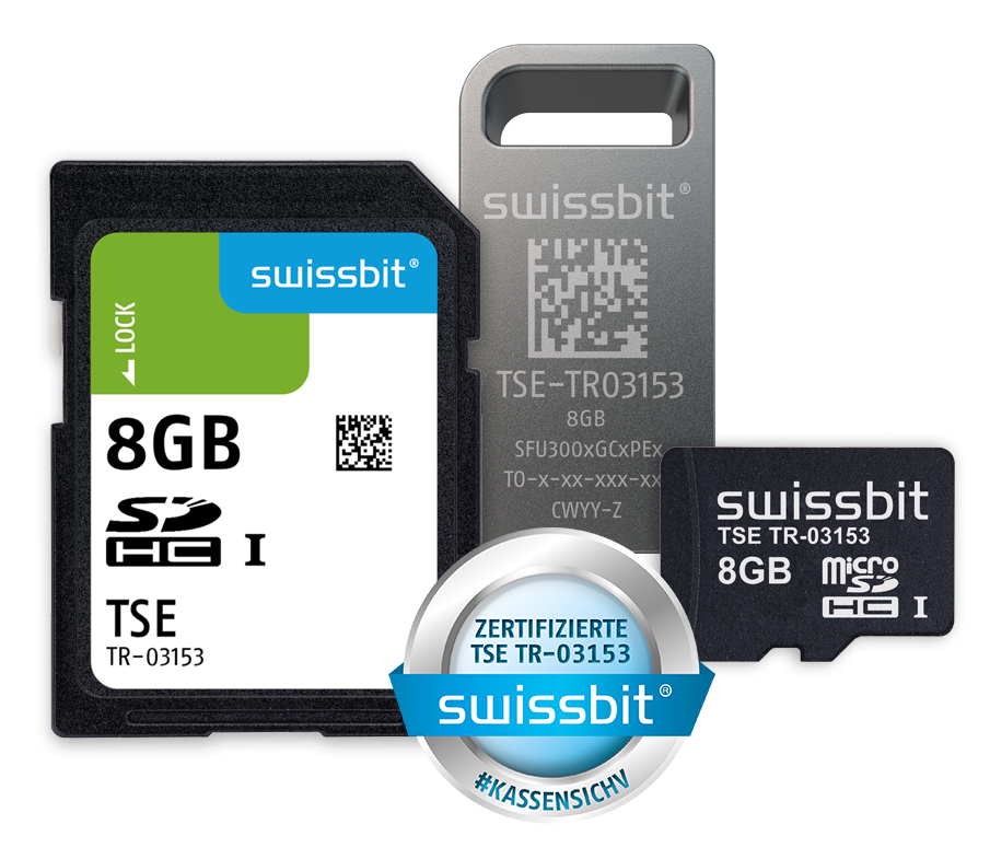 Zertifiziertes Hardware-TSE-Portfolio von Swissbit.